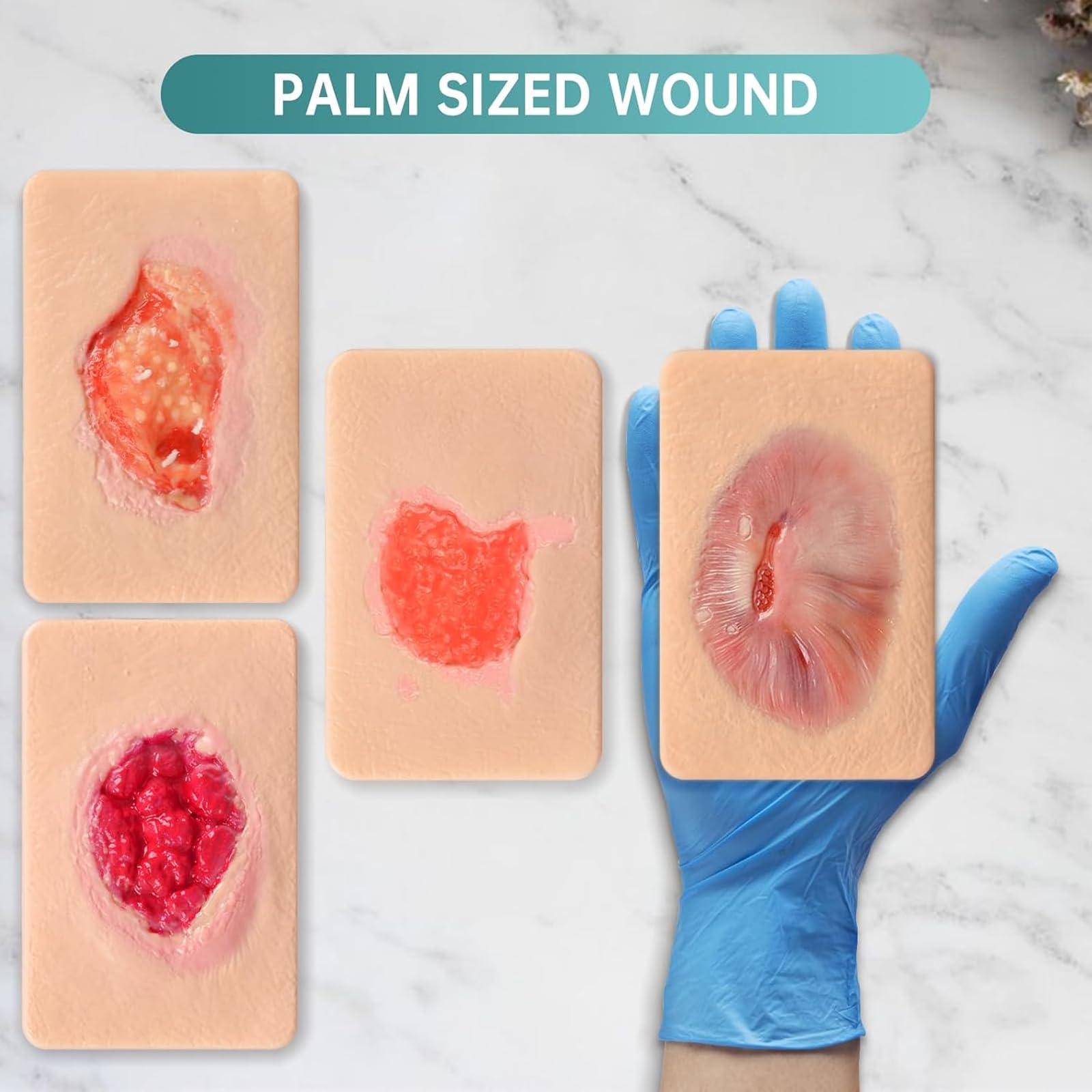 Dispositif De Simulation De Pansement par Granulation (3 Ou 4 Pièces), Modèle De Pansement De La Taille d'une Paume, pour La Formation Médicale Et Les Démonstrations De Soins des Plaies