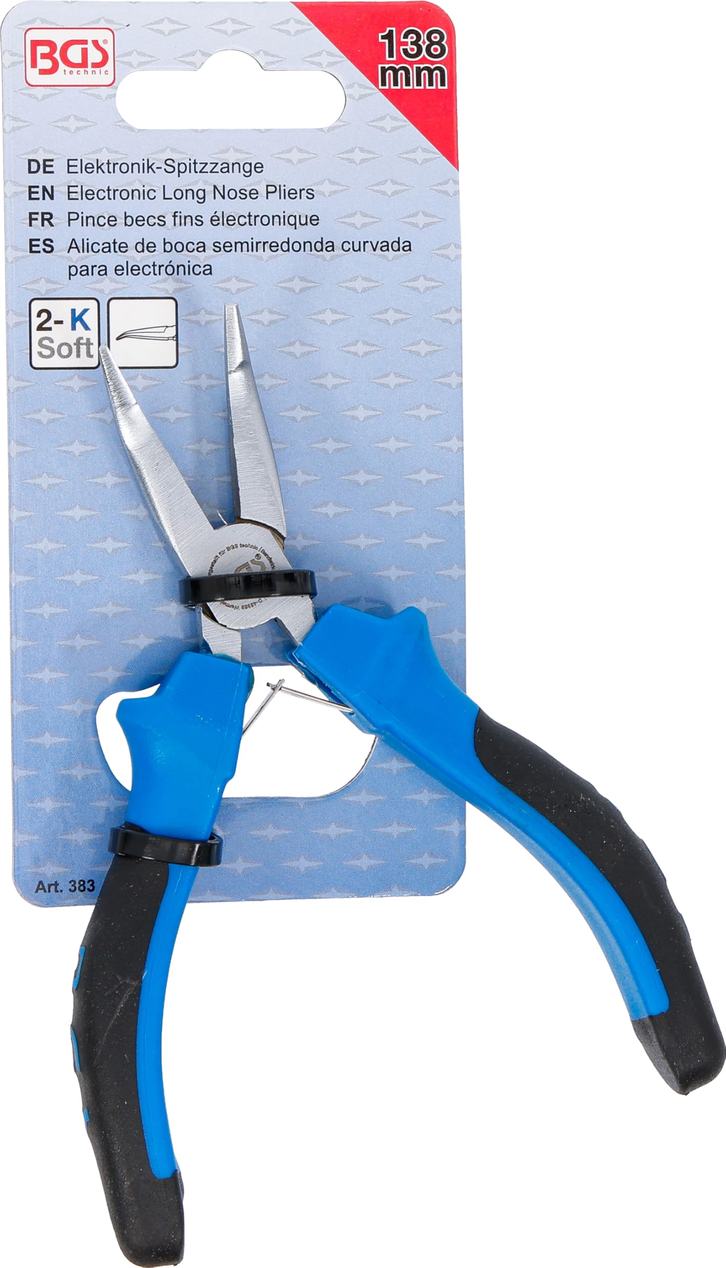 BGS 383 | Pinza di precisione per elettronica | curva | con molla | 138 mm