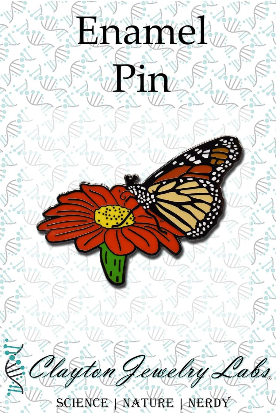 Monarch Butterfly Caterpillar Chrysalis Hard Enamel Pin - Image 3