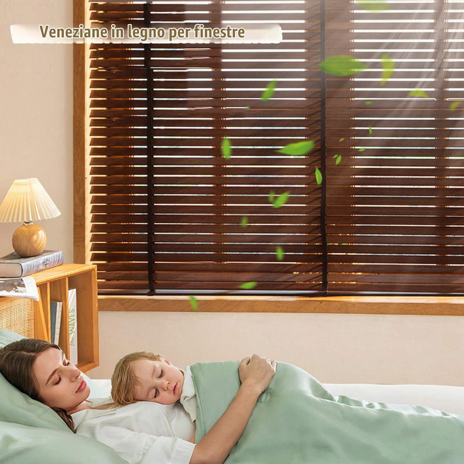 Tende Veneziane Legno 45cm 60cm 75cm 90cm 100cm 120cm, Veneziane Orizzontali per Interni/Esterno, Tende Veneziana Massiccio per Porte Finestre, Facili da Montare(marrone scuro)