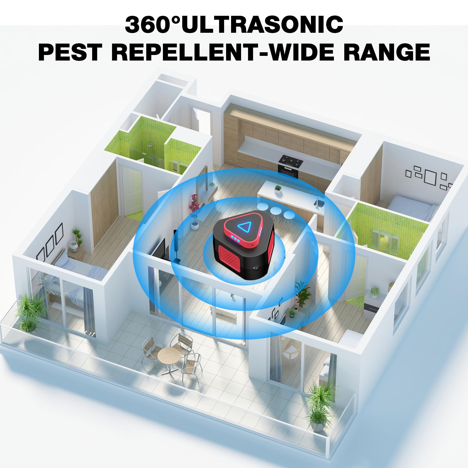 Tirgo Repellente per topi ad ultrasuoni plugin, repellente per parassiti ad ultrasuoni per interni con 4 modalità e luce lampeggiante, blocco del mouse ad ultrasuoni a 360° per sbarazzarsi dei topi