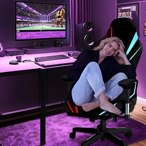 Miniatura 6 de Fundas para silla de videojuegos, impresión 3D, elásticas, suaves, antideslizantes, fáciles de instalar, funda para silla de jugador con funda para