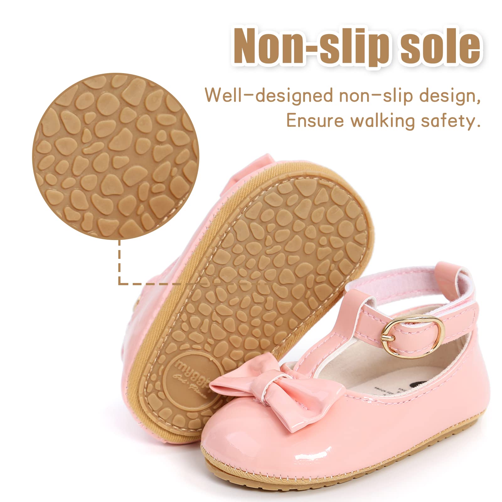 Baby Girls First Walking Shoes Mary Jane PU Leather Anti-Slip Princess Shoes Infant Baby Shoes — view 64
