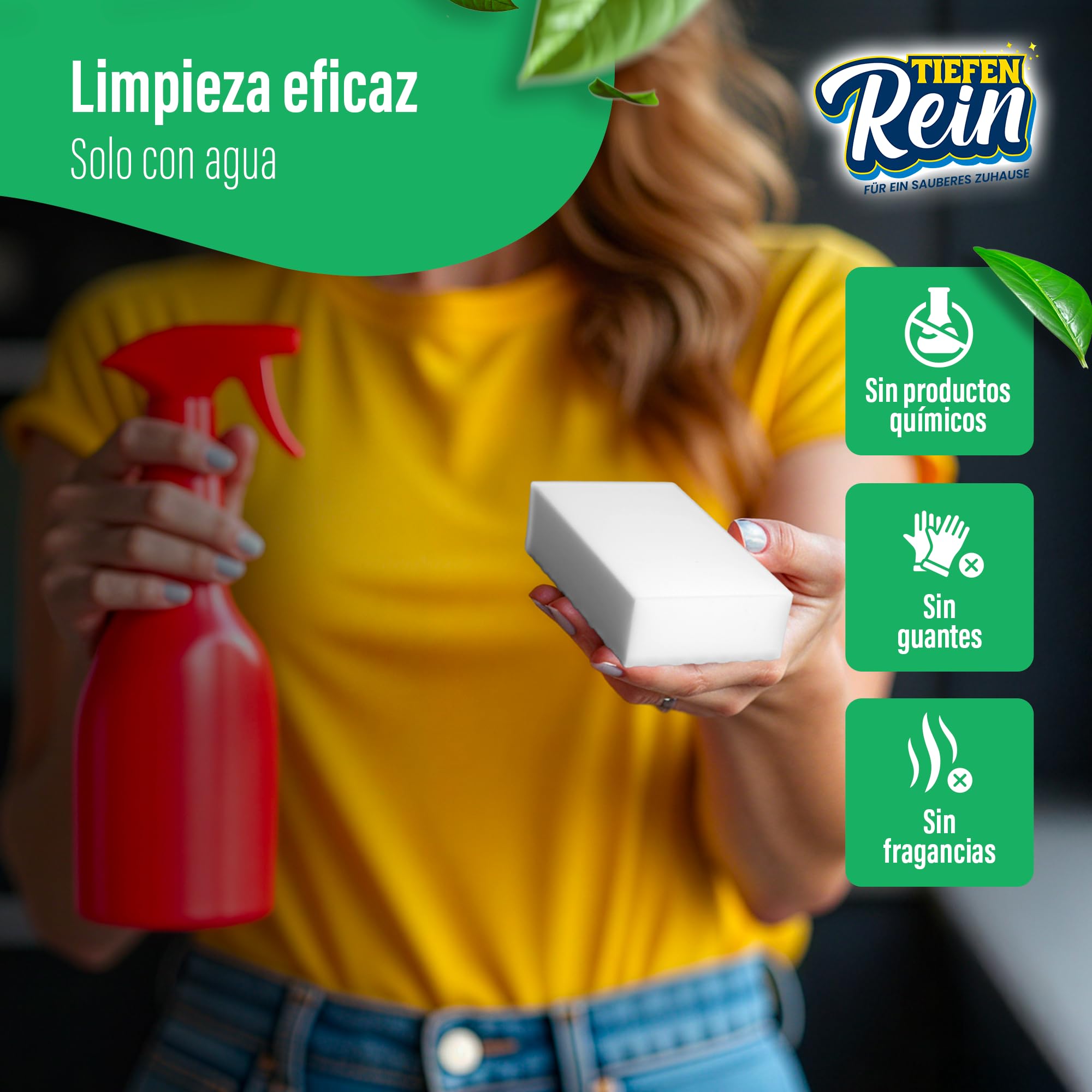 2.5X más Vida útil | Borrador Magico de Suciedad 2 Piezas - Esponja Magica | Esponja de melamina Extra Duradera | La Magic Cleaner Elimina la Suciedad de Paredes, Zapatos, cocinas y baños — view 3