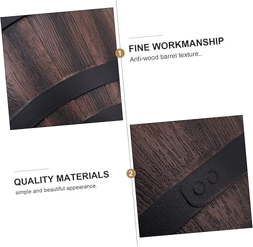 Miniatura 2 de Maceta de plástico de barril de madera, para plantas al aire libre, vegetales, jarrón vintage, barriles de whisky, maceta para plantas, macetas de