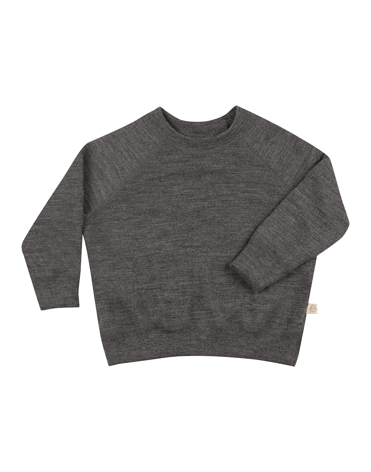 Dilling Dark Grey Melange Baby Merino Wool Terry Sweatshirt 80
