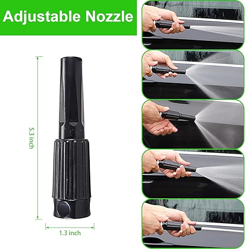 Miniatura 6 de Manguera de jardín de agua de metal de 75 pies, acero inoxidable resistente, rociador multifunción y boquilla ajustable, ligera y flexible, sin