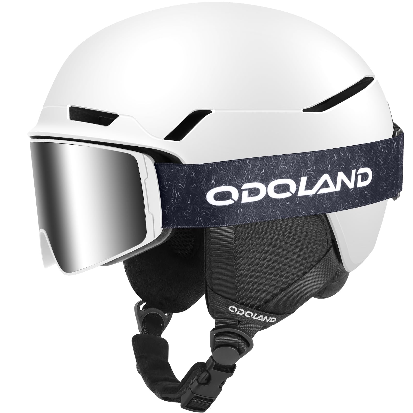 Odoland Casque De Ski, Casque De Snowboard Brillant, Casque De Ski Avec Cache-Oreilles Anti-Choc Pour Femme Fille, Casque De Neige Compatible Avec Masque De Ski, Sécurité Certifiée
