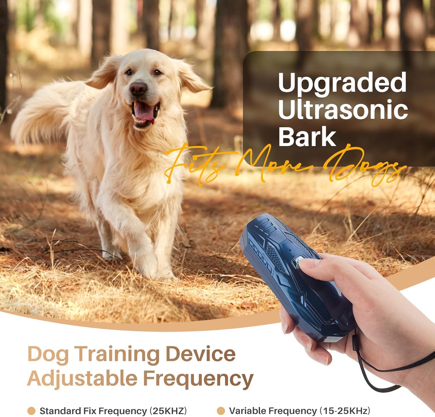 Ahuyentador de Perros, Antiladridos para Perros Ultrasónicos Portátil con Doble Frecuencia, Anti Ladridos para Perros con Alcance Efectivo de 16.4 Pies para Entrenamiento en Interiores y Exteriores