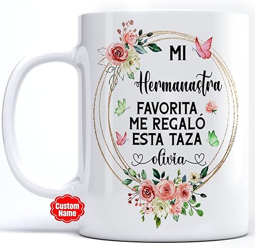 PREZZY Mi Hija Favorita Me Regaló Esta Taza de café Personalizados en Español Feliz Día de la Madre Regalos para el Día de la Madre para mujeres,