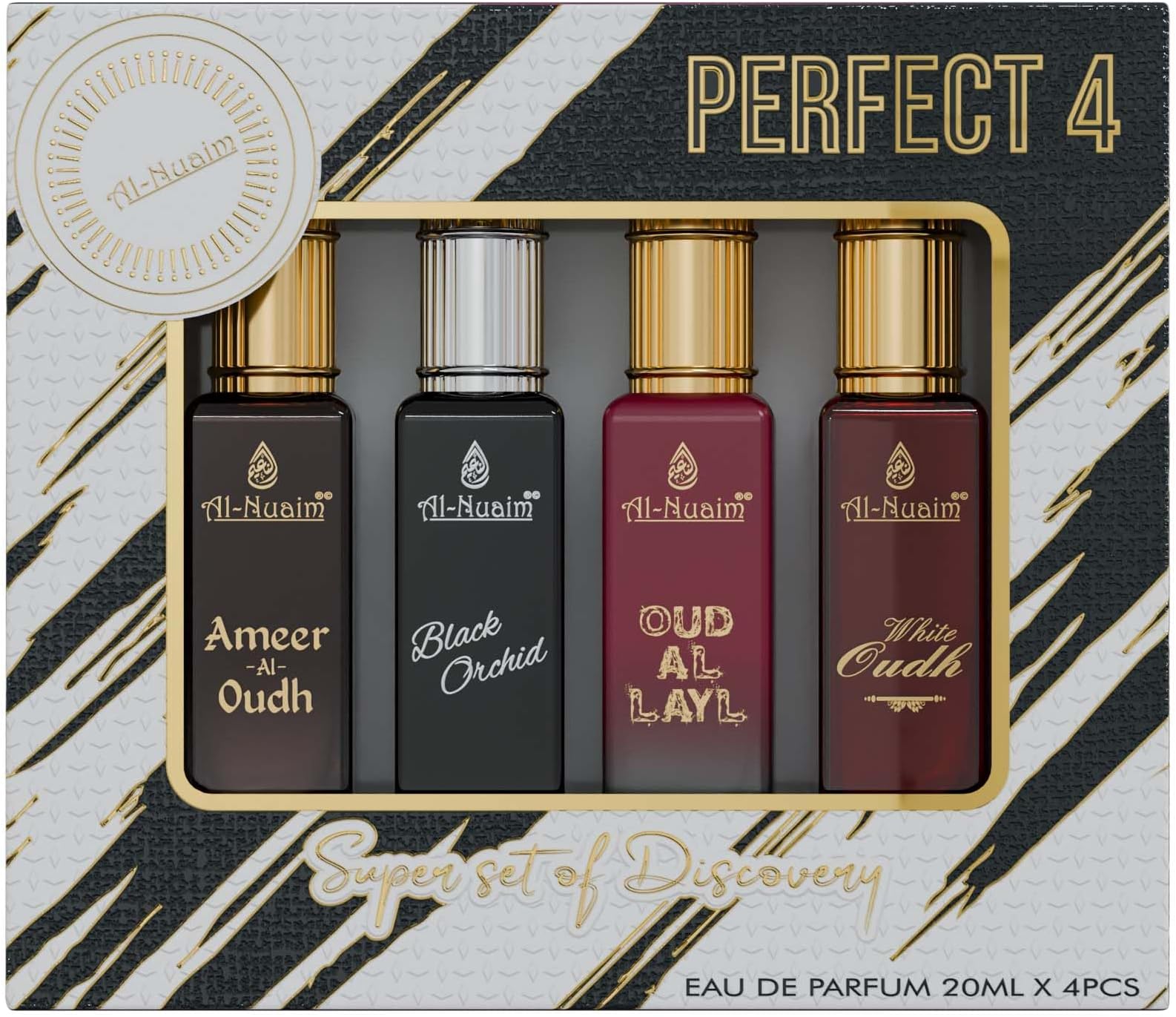 Al-Nuaim 4 in 1 EDP Gift Set of 4 For Men & Women (4 X 20ml) (Perffect 4)