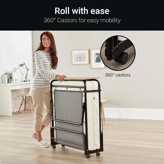 JAY-BE Visitor Folding Bed with Contract Mattress, Single