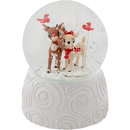Snowman With Cardinal Friends Musical Snow Globe | 6 Inch Resin, Plays "Holly Jolly Christmas", Holiday Decor