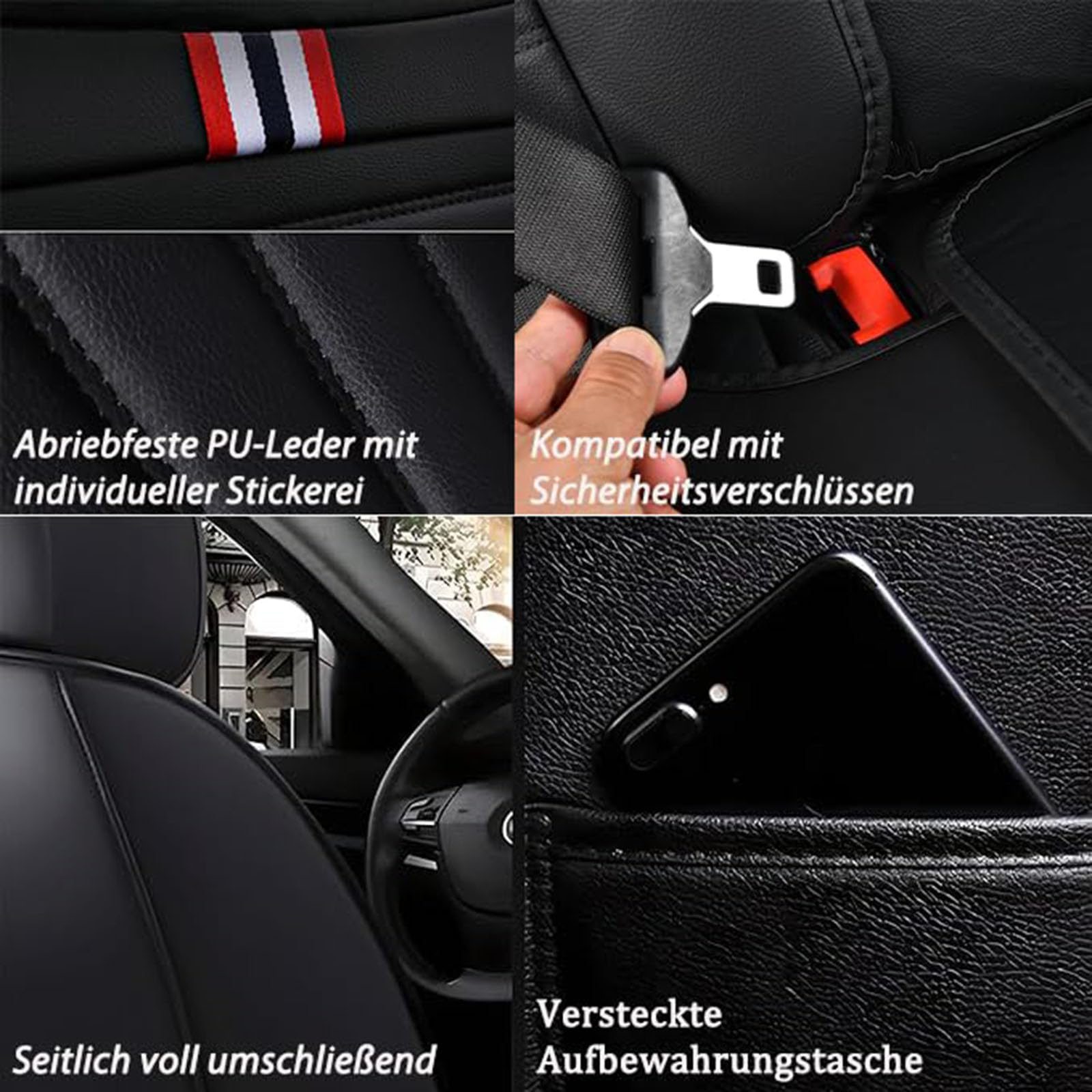 Auto Sitzbezüge, für VW T5 T6 Bulli Multivan California Beach Caravelle Vorne und Hinten Sitzbezügesets Allwetter Atmungsaktiv Wasserdichtes Verschleißfest Zubehör