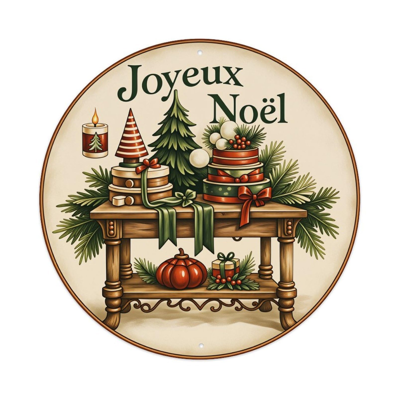 Merry Christmas Table Decor Metal Tin Sign Vintage Garden Bedroom Cafe Bar Man Cave Home Wall Decor Metal Poster 8x8 inches