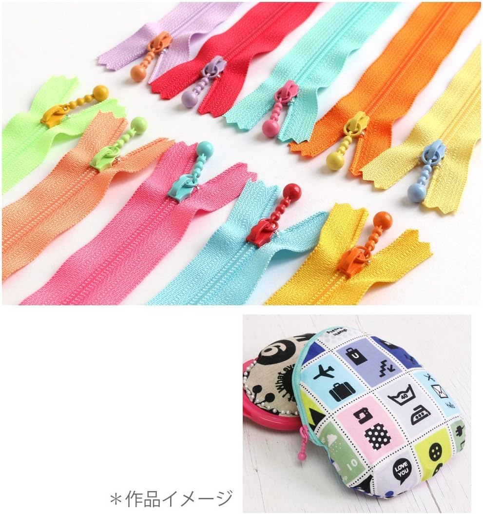 Y.K.K 3CF20-COMIX-2 Colorful Zippers for Pouch, Set of 5, 7.9 inches (20 cm), Pack of 5: 1 of Each Color, Craft Supplies