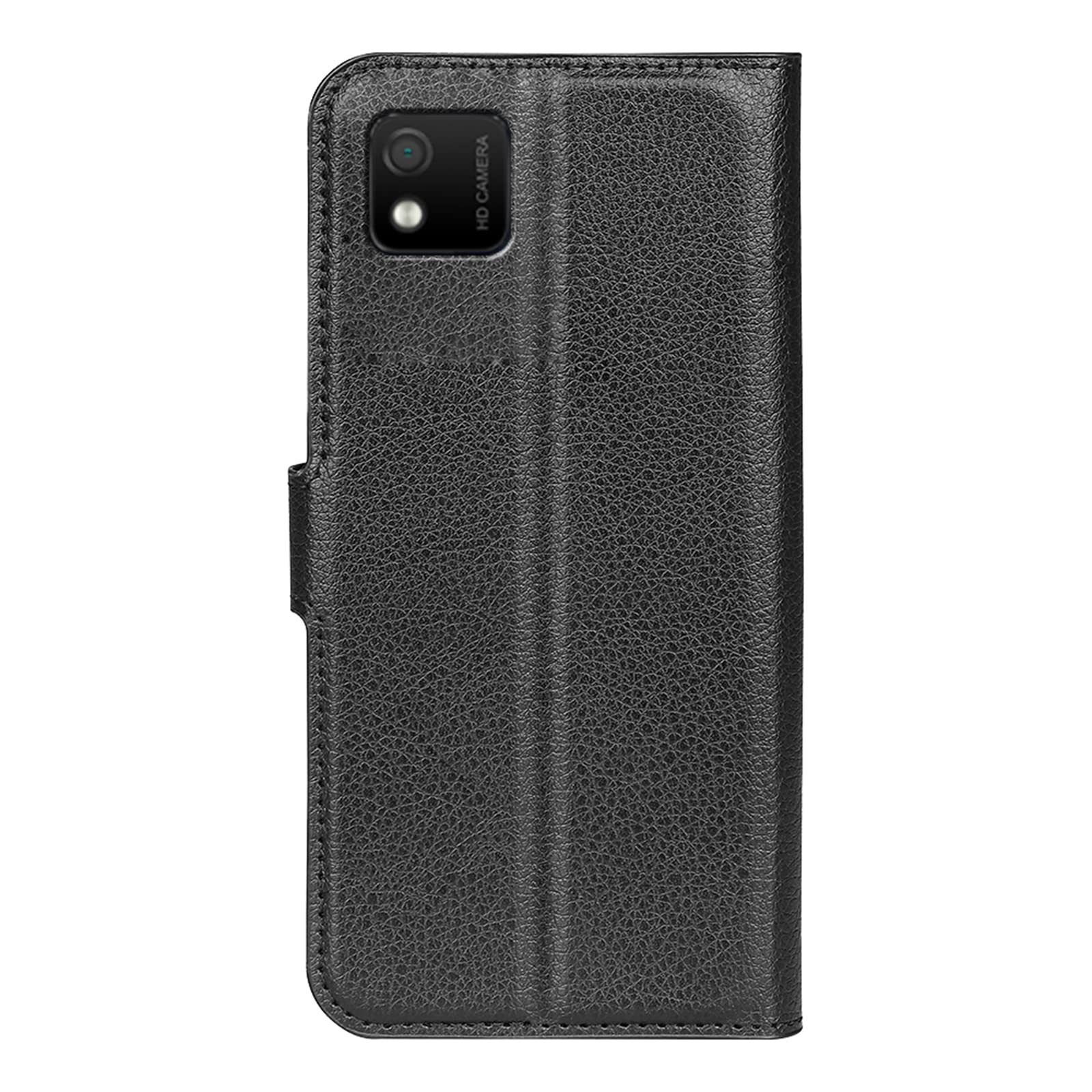Housse Portefeuille Avec Clapet Pour Wiko Y52 - Noir En Similicuir - Fonction Support Vidéo
