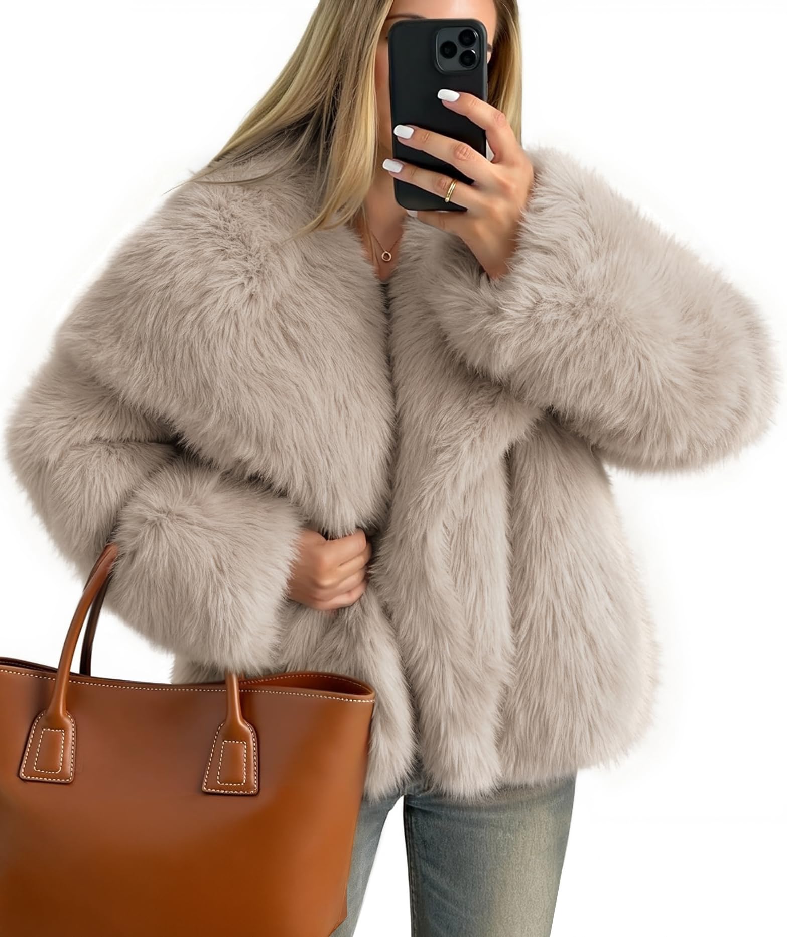ZESICA Shaggy Faux Fur Jacket