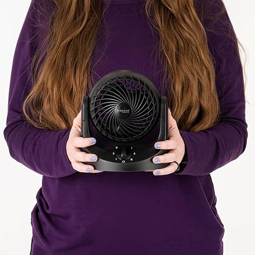 Miniatura 2 de IRIS USA WOOZOO Small Desk Fan, Air Circulator, 3 Speeds, 32ft Max Air Distance, 120° Adjustable Tilt, 27.5db Quiet Motor, Small Fan for Bedroom,