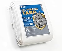 Vista 121 de GUARD SHIELD Lona beige resistente impermeable de 12 x 16 pies para exteriores, lona gruesa resistente a los rayos UV con ojales, 25/64 pulgadas