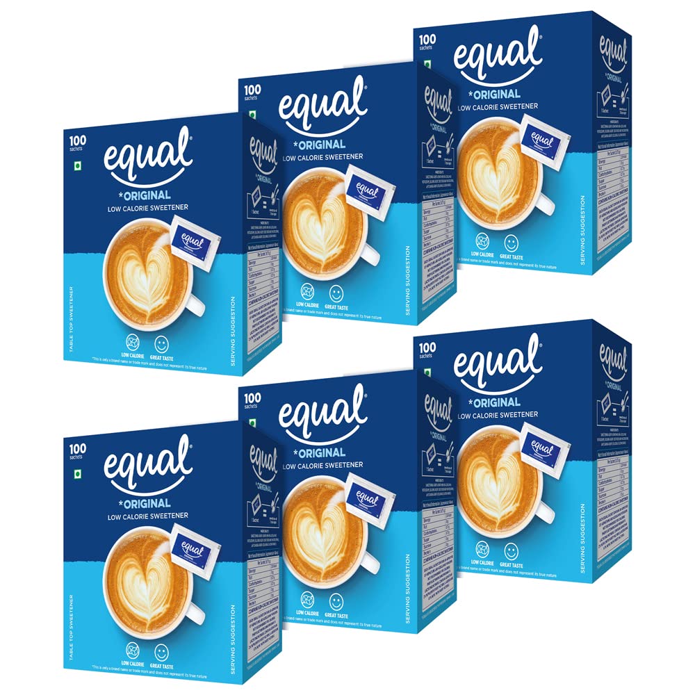 Equal Original Low Calorie Sweetener | Ideal for Diabetic Patients | Sugar Control | 100 Sachet | Pack of 6 (B09T3JGVC3) Amazon Price History, Amazon Price Tracker
