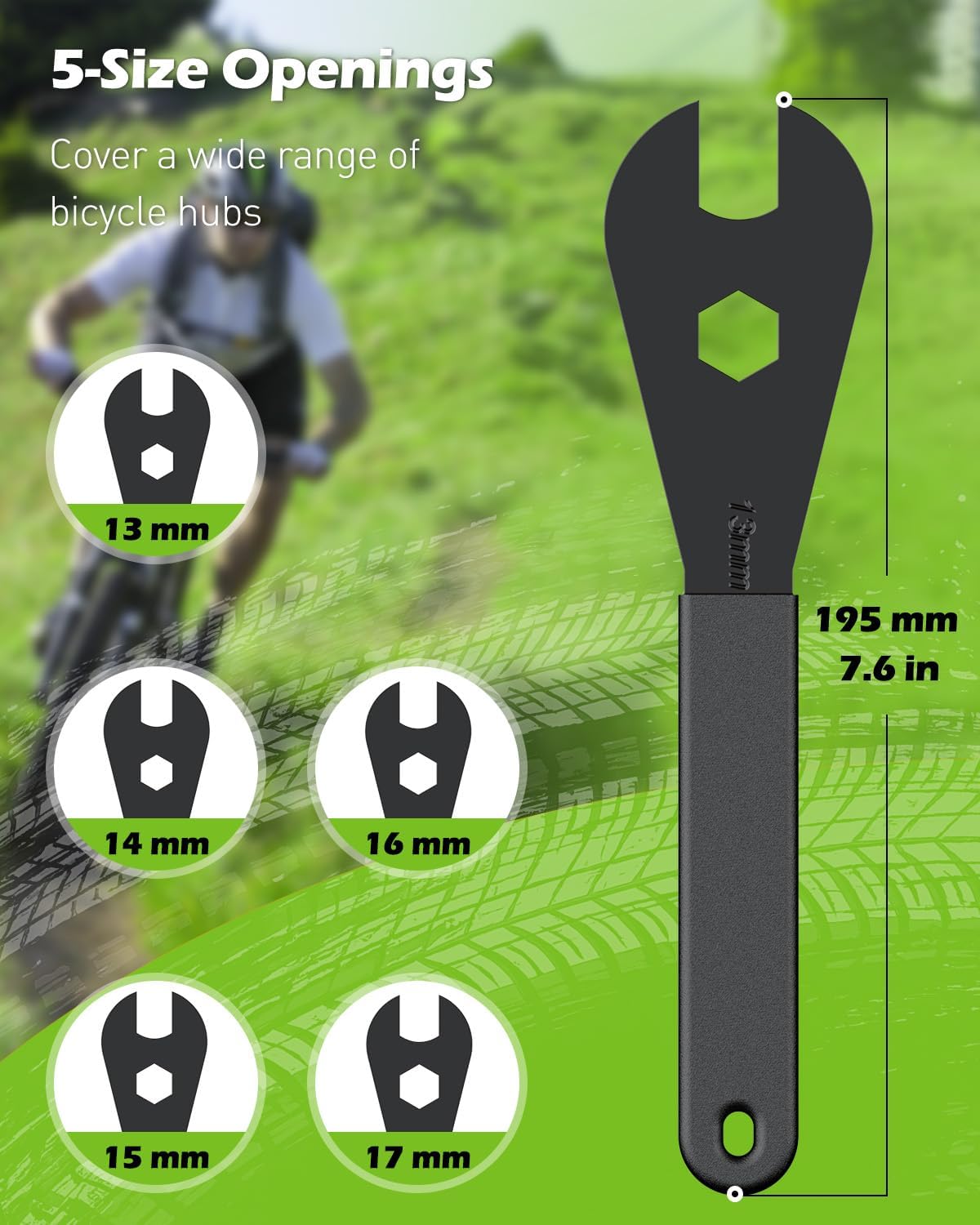 Pawfly Bike Cone Wrench Set Tool, Slim Open End Spanner Tool Kit for Bicycle Wheel Hub Repair