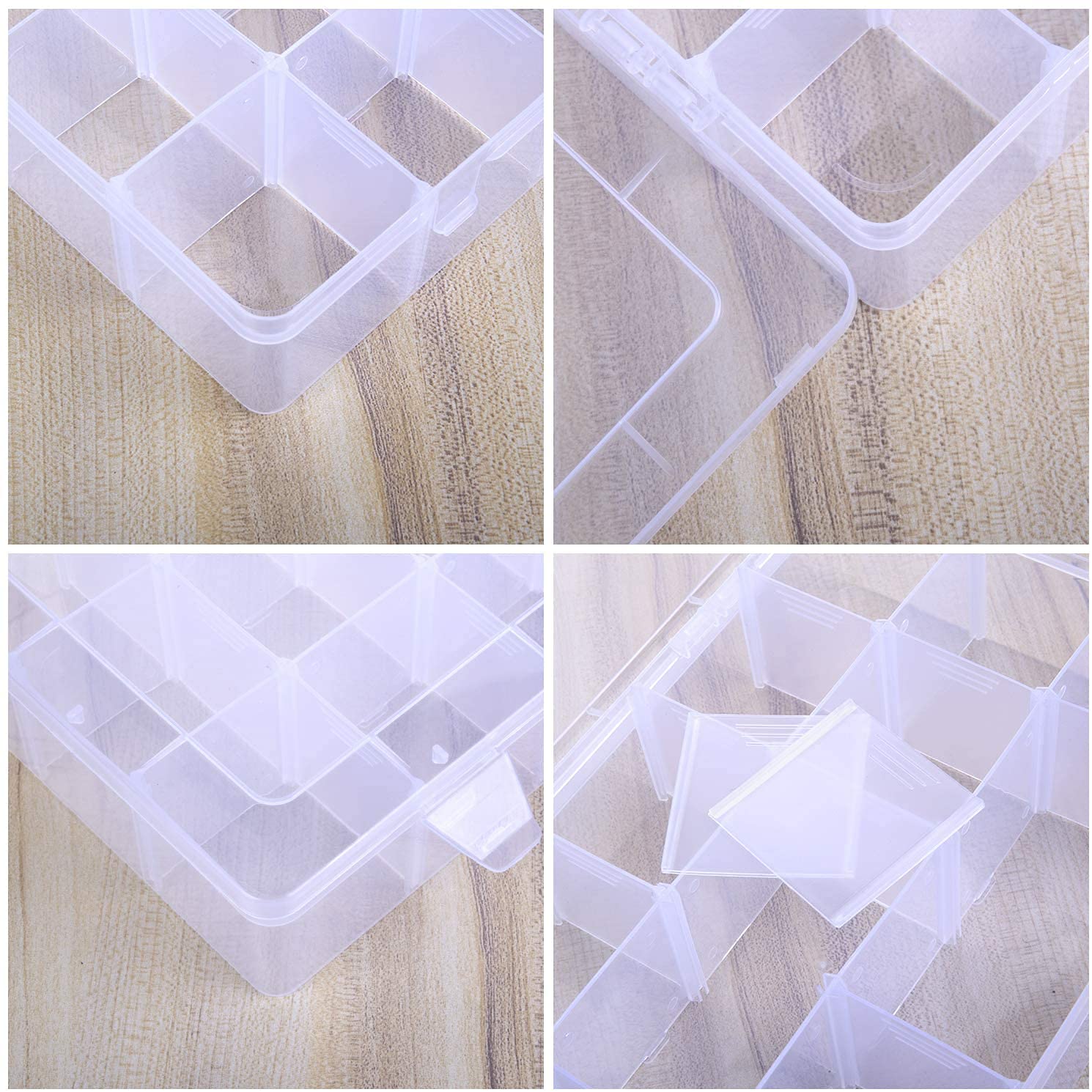 Amazon｜ジュエリーボックス 小分け クリア 15分割 着脱式の仕切り