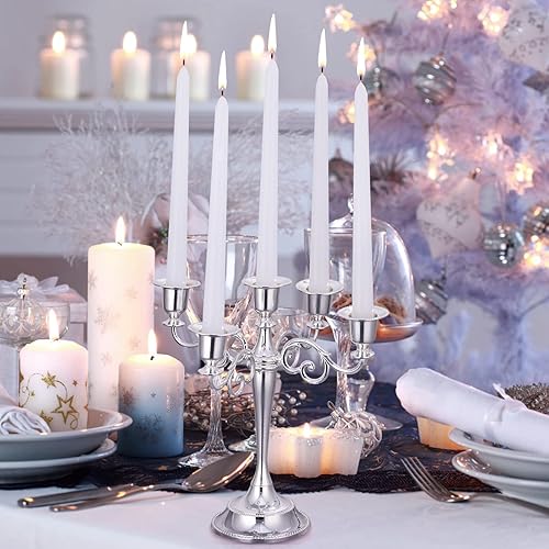 Vista 4 de Kedtui Taper Candles 10 inch (H) Dripless, Set of 24 White Unscented and Smokeless Taper Candles Long Burning, Paraffin Wax with Cotton Wicks for