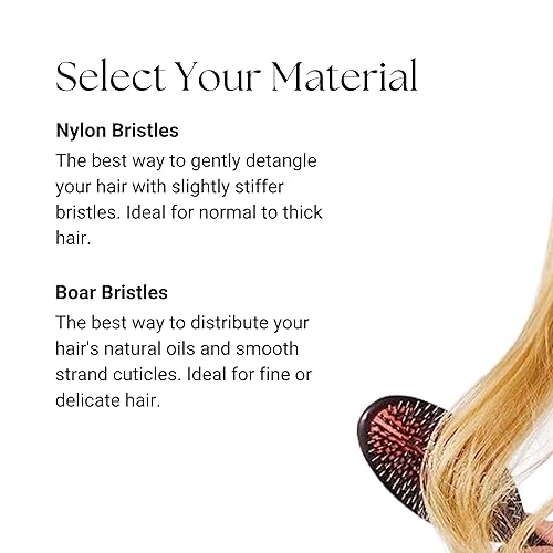 Miniatura 4 de Caswell-Massey Standard Hair Brush with Nylon and Boar Bristles, Paddle Hairbrush Suitable for Normal to Thick Hair, Ideal for Straight, Wavy &