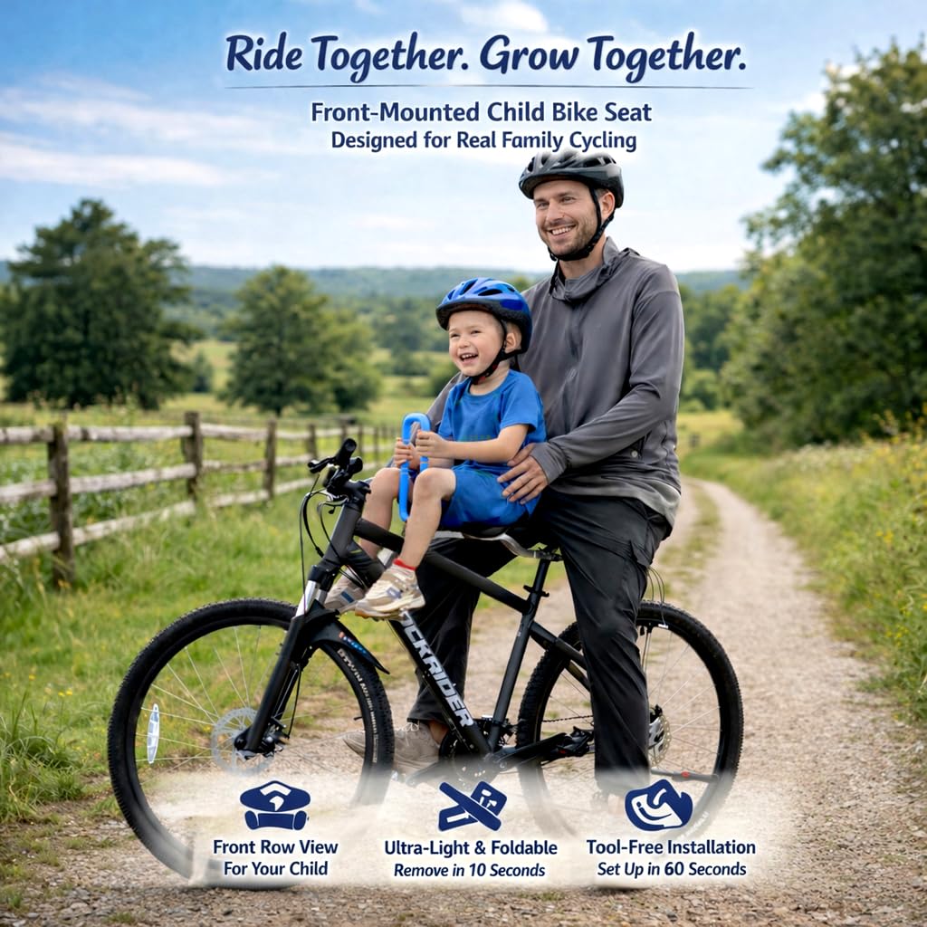 UrRider Siège de Vélo pour Enfant Pliable Portable Montage Avant à Dégagement Rapide sans Outil