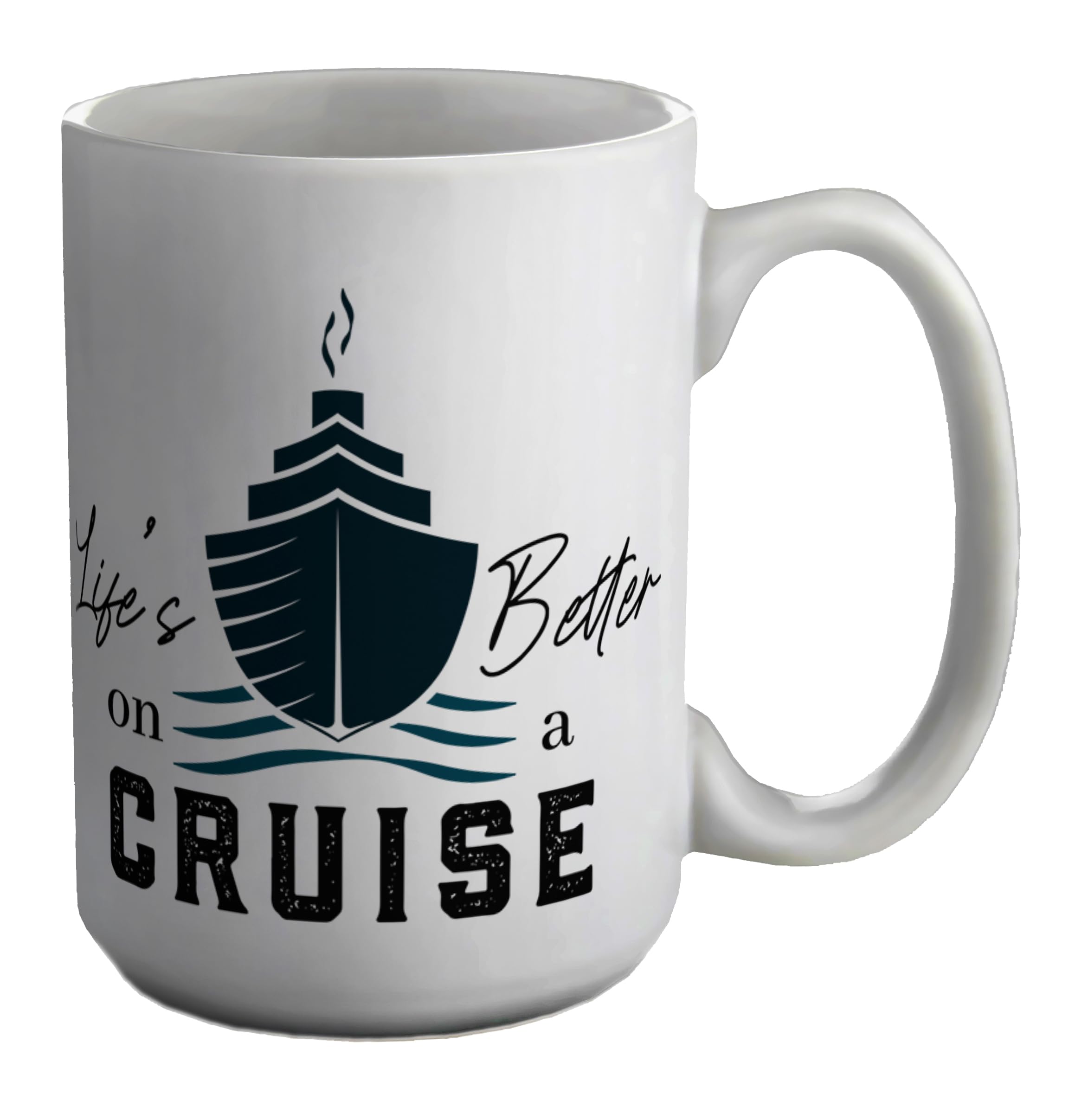 Shopagift Life's Better on a Cruise Mug Port Holidays Vacation White 15oz Large Ceramic Cup