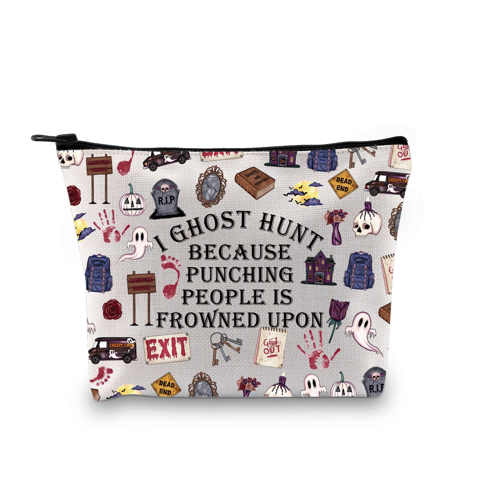 G2TUP Ghosts Hunting Gift I Ghost Hunt Makeup Bag Ghost Hunter Cosmetic Bag Paranormal Investigator Gift (I Ghost Hunt MB)