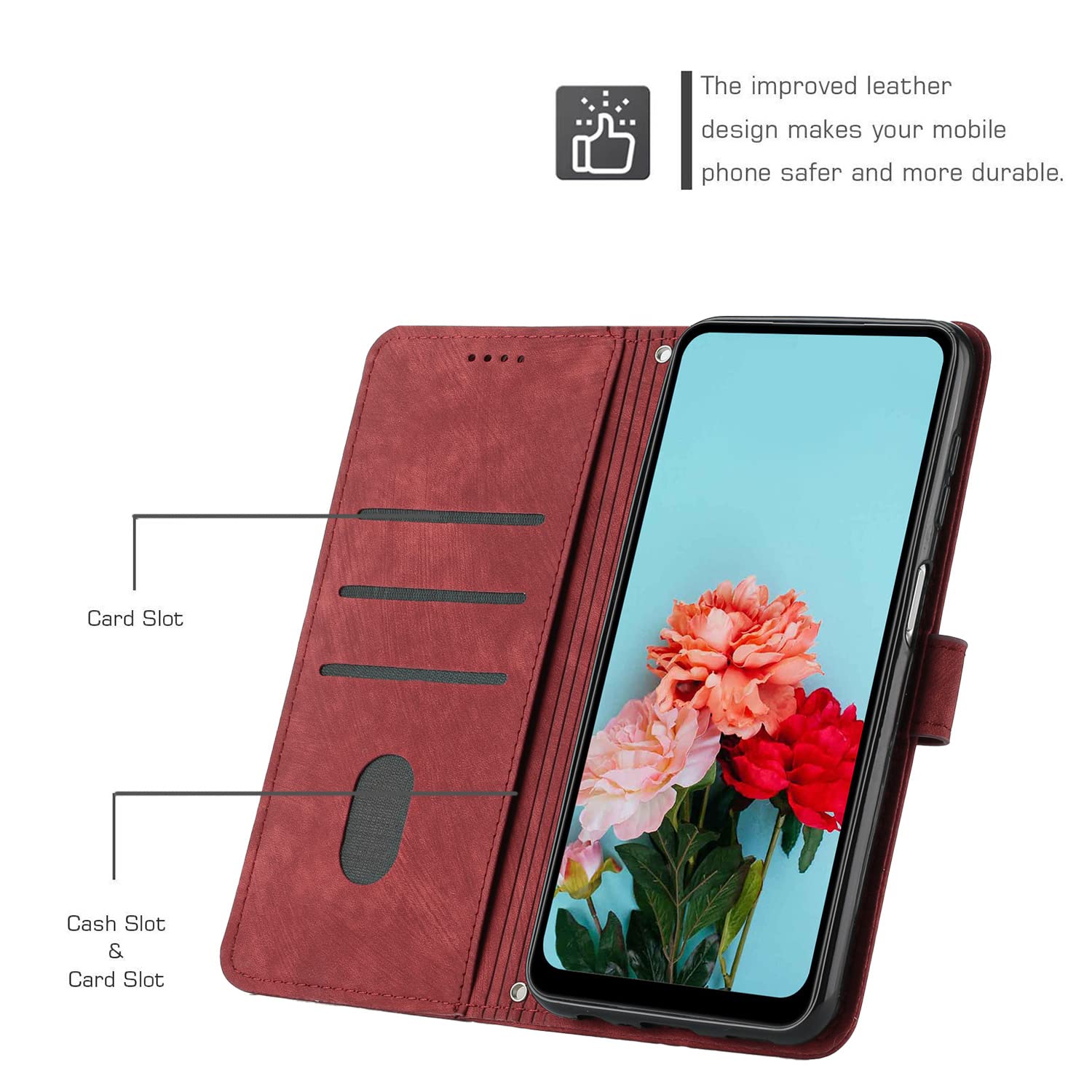 Custodia HONLEN In Pelle Con Stampata Mandala Per Realme Narzo 50 5G / OPPO A77 5G - Portafoglio Con Slot E Supporto