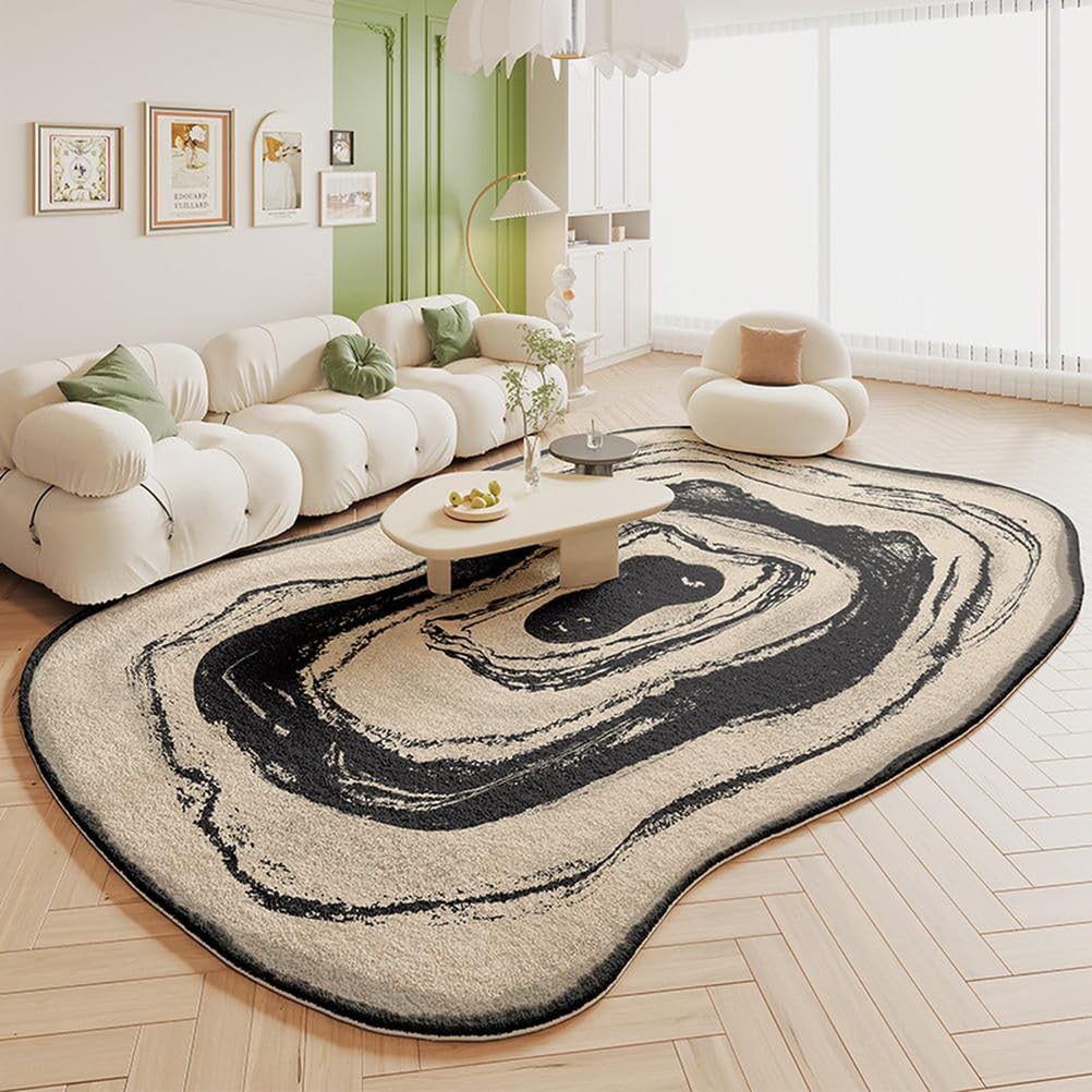 WPJBDS Modern Irregular Shaped Area Rug, Minimalist Ombre Carpet, Soft Faux Wool Floor Mats for Living Room Hallway Bedroom Art Decor Rug,E,140 * 200cm/55 * 78.7in