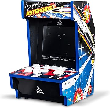 Arcade Classics - Atari Asteroids Counter Series Game Machine, 5 Games, 8" Liquid Crystal Screen - Mini Cabinet, Portable Gaming, Retro, Countertop Console, Basement Decoration, Man Cave
