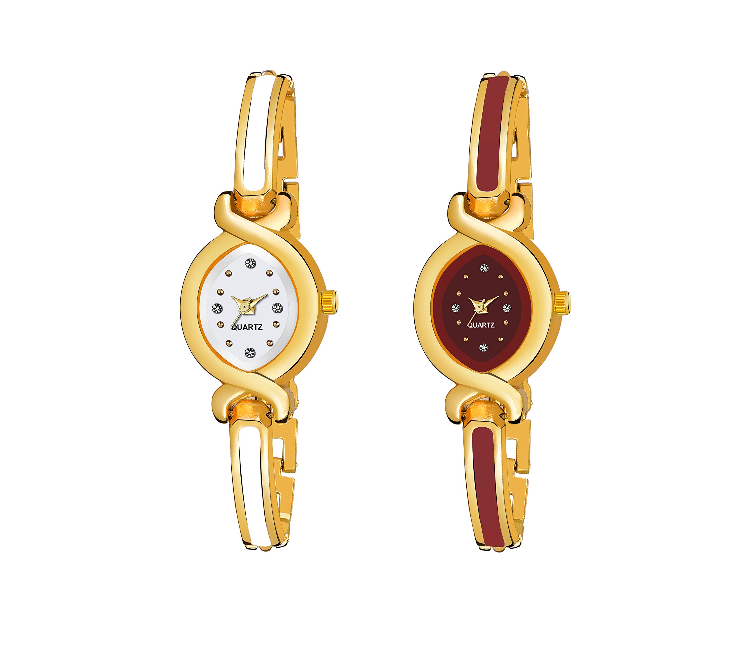 Niyati Nx White-Maroon Dial Golden Bangle Watch Analog Watch - for Girls (B08372S8M7) Amazon Price History, Amazon Price Tracker