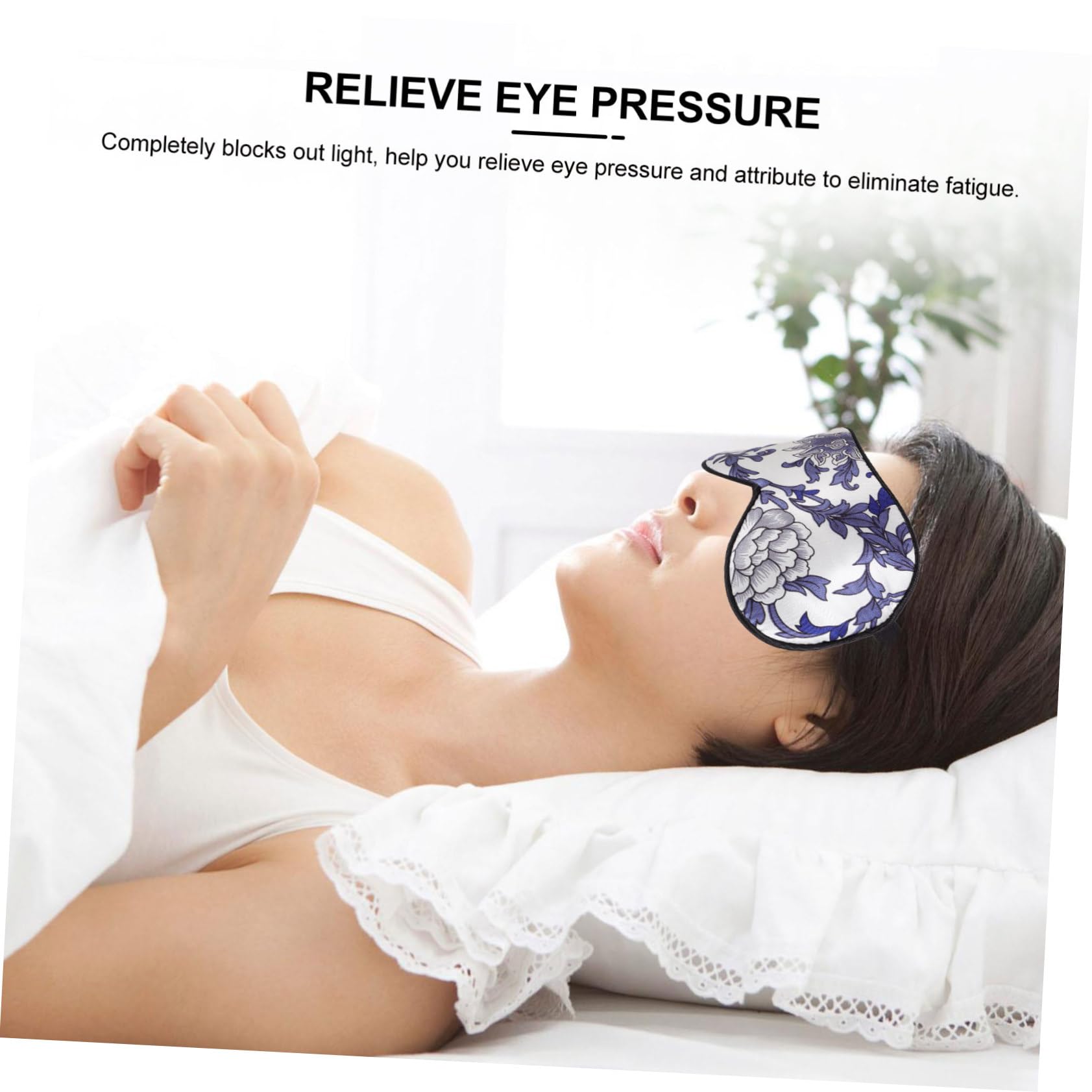 Baluue 4stücke Angenehme Schlafmaske Natürlicher Druckdesign Für Entspannenden Schlaf Lichtblockierend Für Und Meditation Unisex Blau