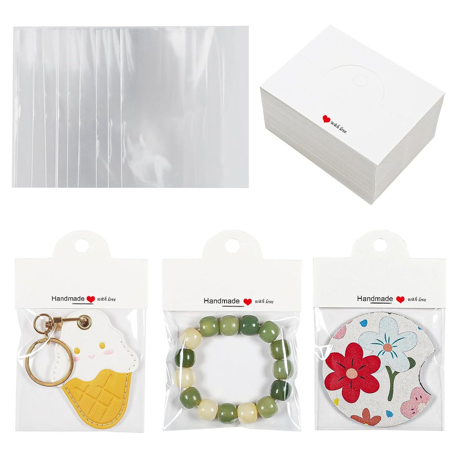 Cartoncini Autoadesivi Neri Per Gioielli Fatti A Mano – 100 Pezzi 10x4 Cm – Ideali Per Collane, Braccialetti, Orecchini