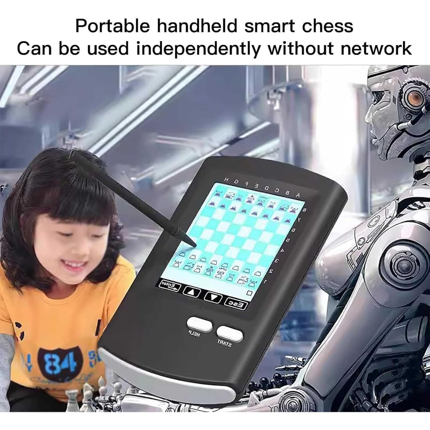 Tragbares elektronisches Schachspiel mit intelligentem Touch-basiertem Computer, faltbarem Brett und magnetischen Teilen für Einzelspieler, ideal für Anfänger und Enthusiasten