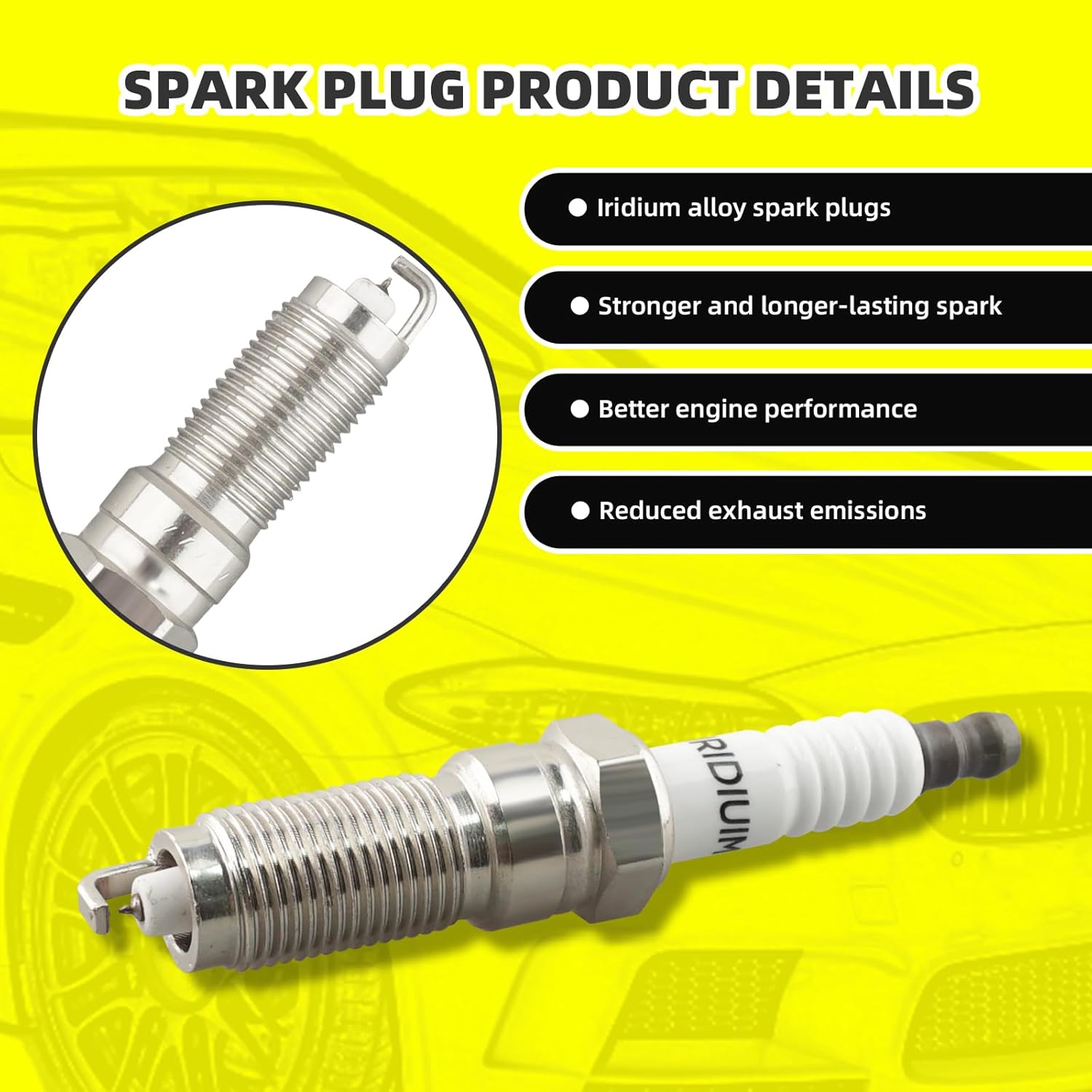 Set of 4 Ignition Coils Pack UF674 BM5Z-12029-B & 4 PCS Iridium Spark Plugs Compatible with Ford 2013 2014 2015 2016 Escape Fiesta Fusion Transit Connect 1.6L L4