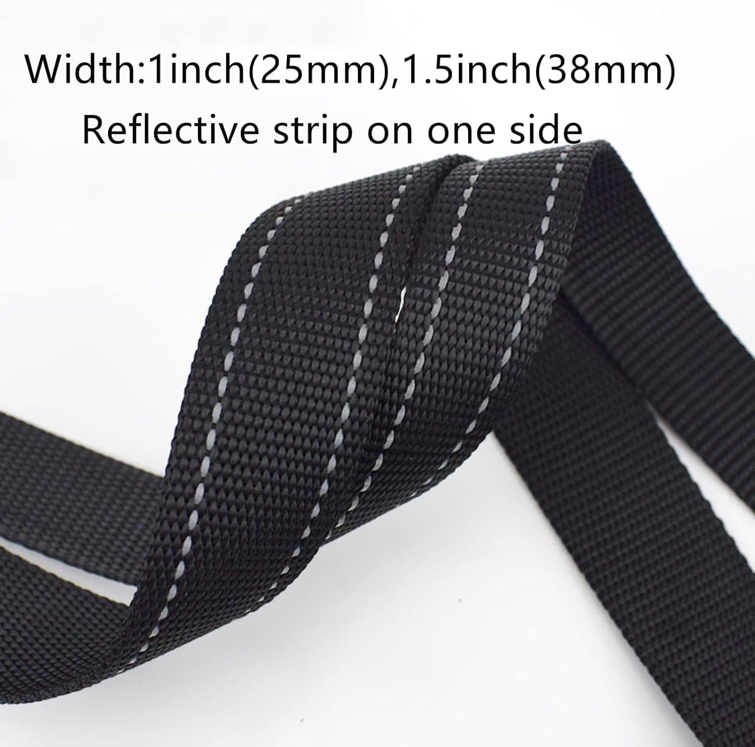 VIGANI 25mm, Heavy Duty Polypropylene Tape 38mm for Backpack Luggage Strapping Outdoor DIY Crafts(Color:Blu, Size : 25MM x 20Yards) (Color : Black, Size : 38MM x 20Yards)
