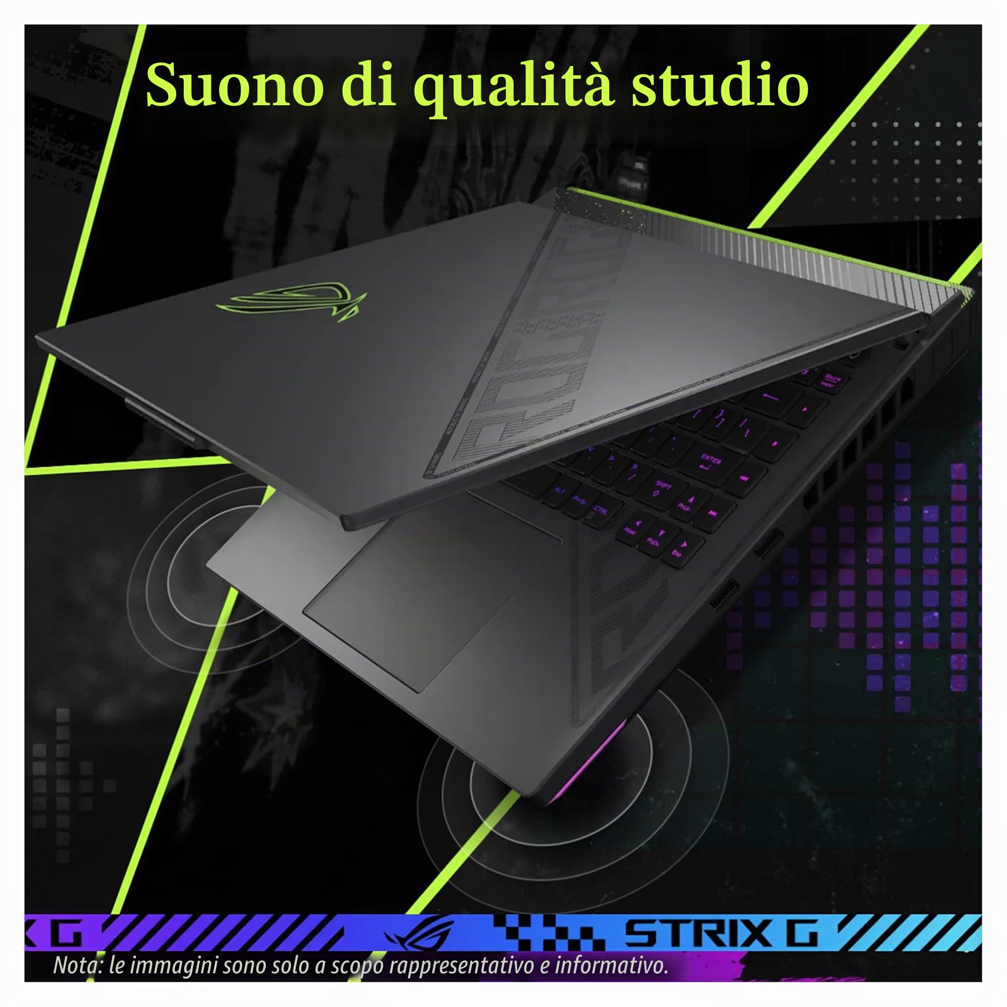 ASUS ROG Strix G18 Gaming Laptop, AMD Ryzen 9-8940HX, 64 GB DDR5 RAM, 2 TB PCIe SSD, 18" 2.5K (2560x1600) 240Hz Display, Nvidia G-Force RTX 5060, Tastiera RGB retroilluminata a 4 zone, W11 Home