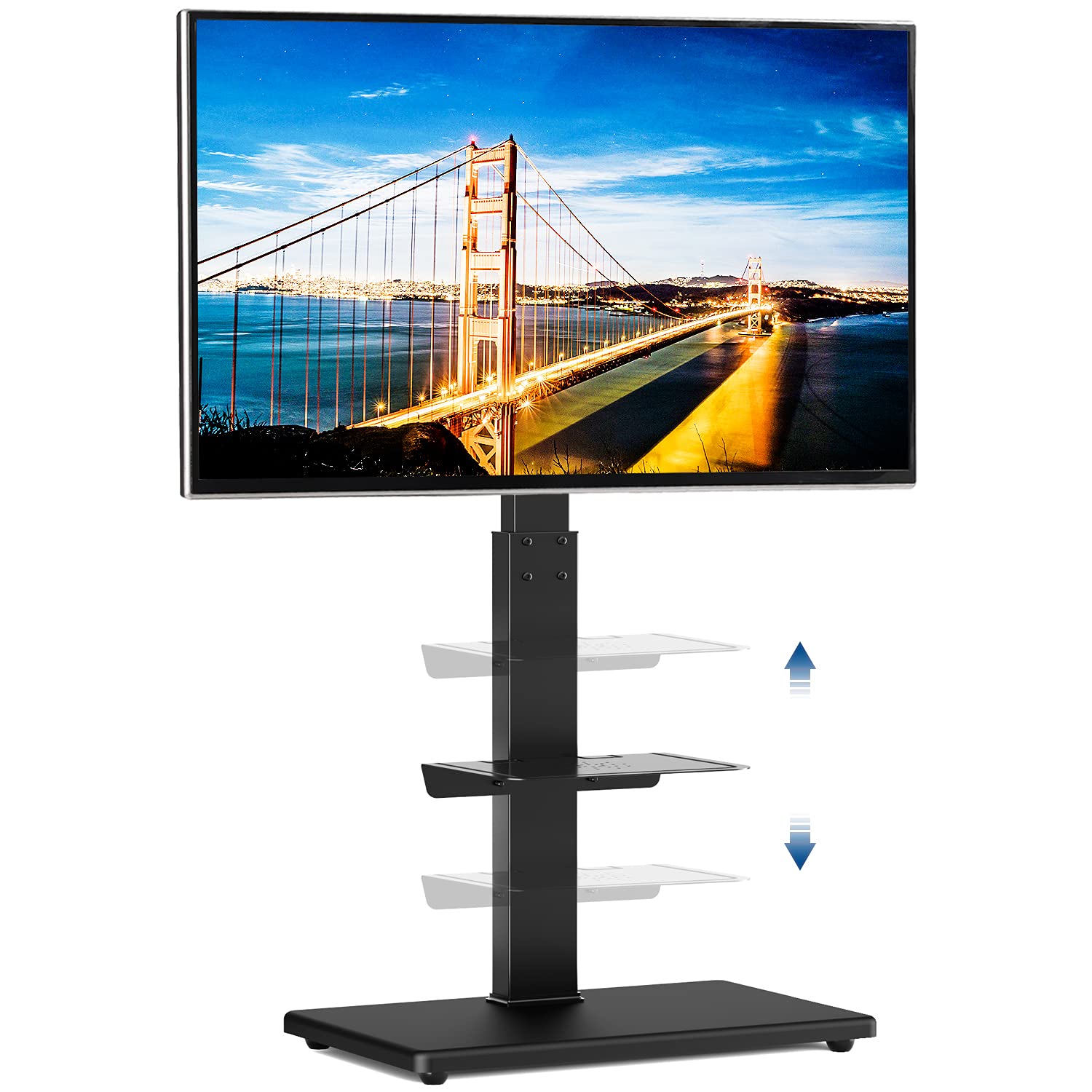 Rfiver Universal Swivel Floor TV Stand with Sturdy Wood Base for 3265