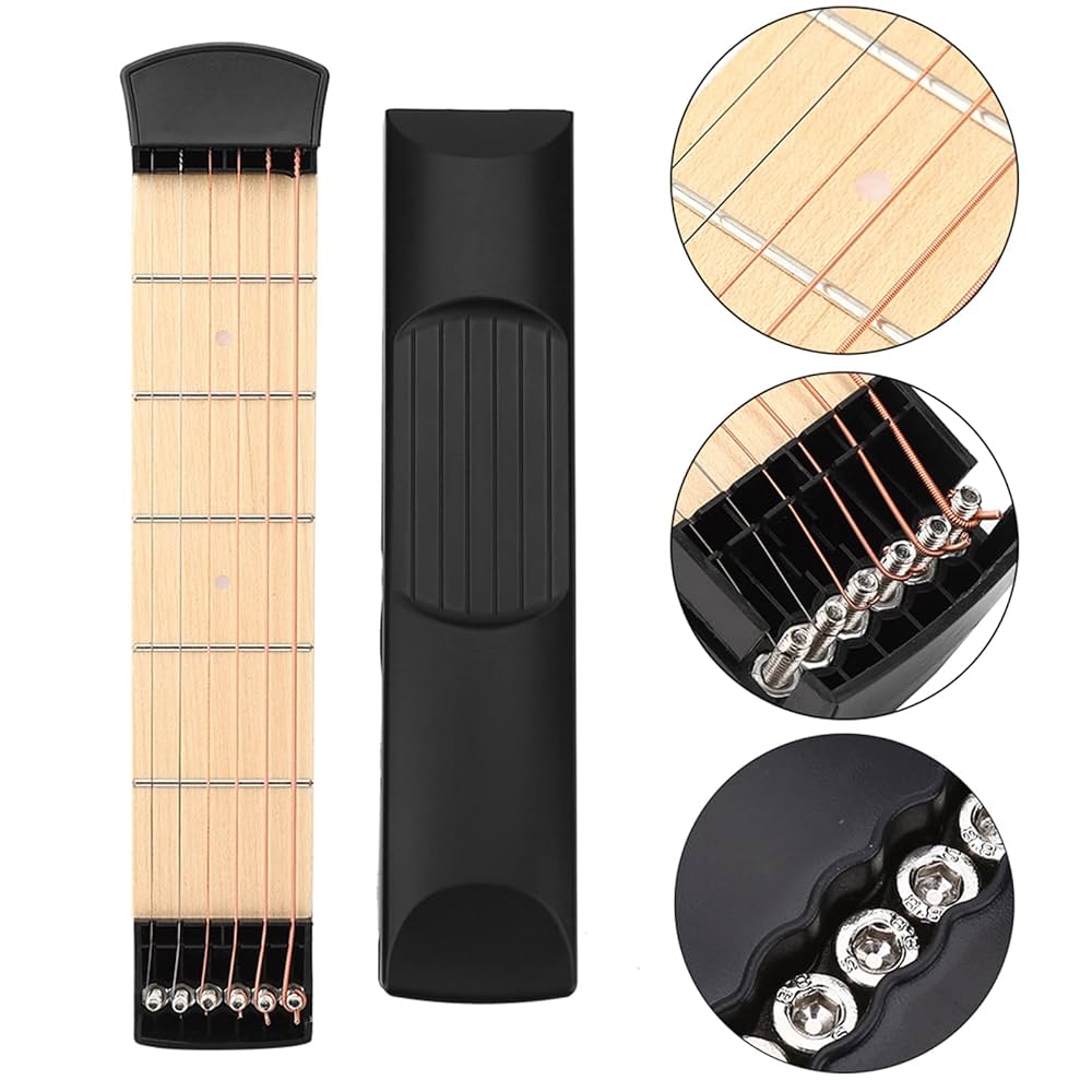 ギター Pocket Guitar Portable Pocket Guitar with 6 Frets Left Hand for Beginner