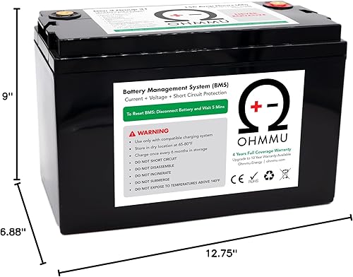 Miniatura 4 de Ohmmu G3G31, batería de ciclo profundo LiFePO4 de litio de 12 V 156 Ah, la mejor batería del grupo 31 para RV, cámper, marina, trolling, solar,