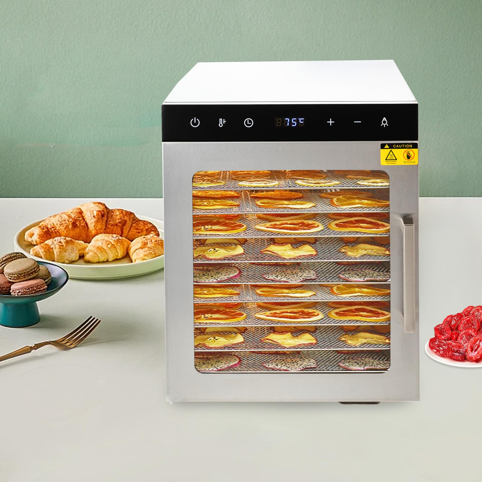 Deshidratador de Alimentos,Desidratadoras de Alimentos,Deshidratador de acero inoxidable, 800 W, secador de congelación, 34,5 x 35 x 43 cm, deshidratador de verduras, secador de frutas