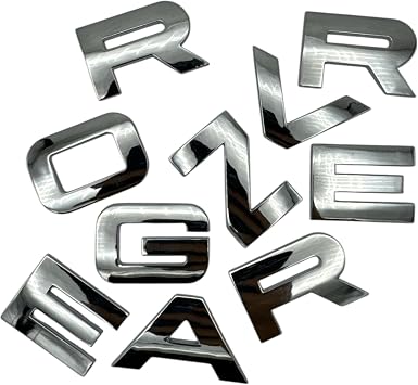 Chrome 3D Letter Emblems fits Range Rover, Self-Adhesive Metal Car Logo Badge Decals