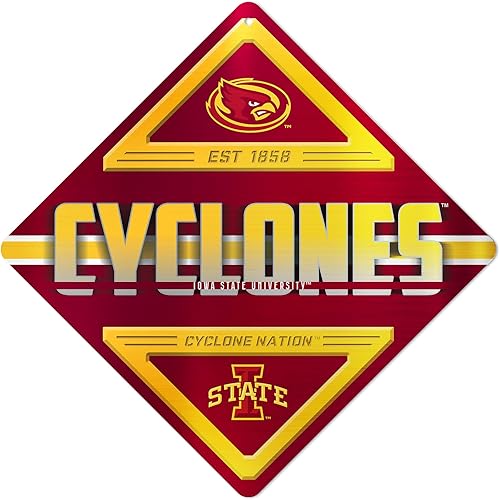 Miniatura 218 de Rico Industries NCAA - Letrero de metal estándar de 16.5 x 16.5 pulgadas, decoración del hogar, dormitorio, oficina, cueva de hombre