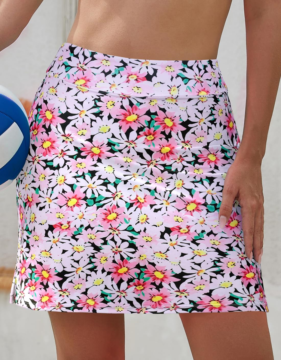 SHEKINI Pantalones Cortos de Natación con Falda para Mujer, UPF 50+ Cintura Alta