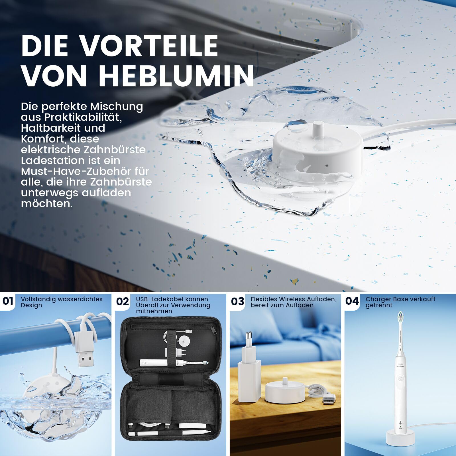 Caricatore USB compatibile con Philips Sonicare 4100 spazzolino elettrico 5500 5300 4100 3100 2100 1100 ricarica con adattatore di rete